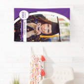 Banderoles Diplôme photo de cadre courbé pourpre (En situation)