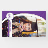 Banderoles Diplôme photo de cadre courbé pourpre (Horizontal)