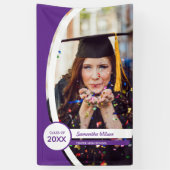 Banderoles Diplôme photo de cadre courbé pourpre (Vertical)