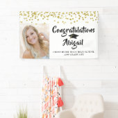 Banderoles Diplôme Photo Gold Confetti Brush Script (En situation)