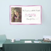 Banderoles Diplôme, Photo personnalisée, Rose et Blanc (Salon professionnel)