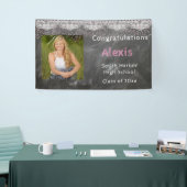 Banderoles Diplôme, Photo personnalisée, Tableau noir et dent (Salon professionnel)