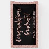 Banderoles Diplômé rose de félicitations du regard | de (Vertical)