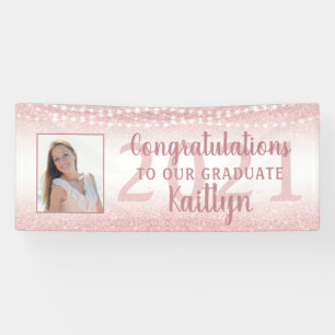 Banderoles Diplôme Rose  Gold Parties scintillant Lumières Ph