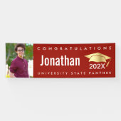 Banderoles Diplôme rouge 1 photo or casquette moderne audacie (Horizontal)