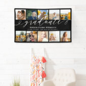 Banderoles Diplômé Script 10 Photo Collage noir Graduation (En situation)