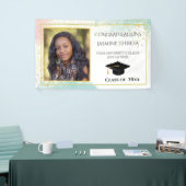 Banderoles Diplôme Turquoise Rose Blanc Confettis Or (Salon professionnel)