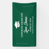 Banderoles Diplômé vert Félicitations pour votre diplôme (Verticale)