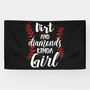 Banderoles Dirt et Diamonds Kinda Girl Softball Baseball