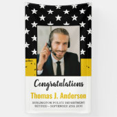 Banderoles Dispatcher Thin Gold Line Custom Photo Retirement (Vertical)