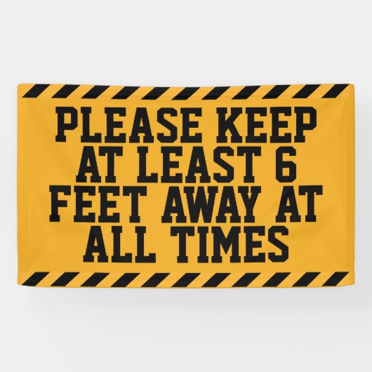 Banderoles Distances sociales de six pieds (Horizontal)