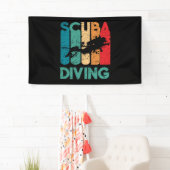Banderoles Diver Vintage Style Scuba Diving Silhouette (En situation)