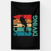Banderoles Diver Vintage Style Scuba Diving Silhouette (Vertical)