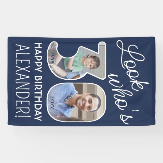 Banderoles do-it-yourself couleurs ・ Regardez qui est 30 Anni (Horizontal)