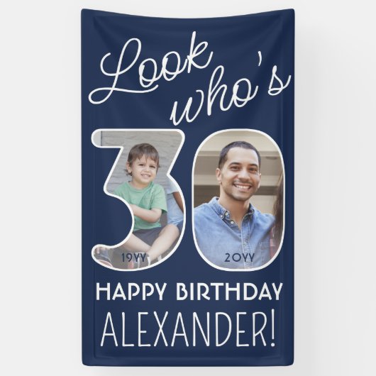 Banderoles do-it-yourself couleurs ・ Regardez qui est 30 Anni (Vertical)