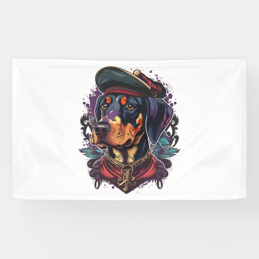 Banderoles Dobermann Dog Pirate (Horizontal)