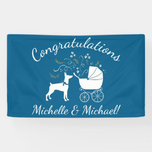 Banderoles Dobermann Pinscher Baby shower Chien chiot Dobie