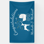 Banderoles Dobermann Pinscher Baby shower Chien chiot Dobie (Vertical)