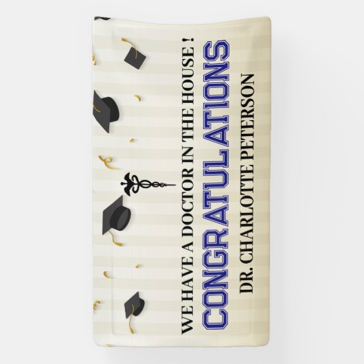 Banderoles Docteur Médicale School Félicitation Graduation (Verticale)