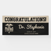 Banderoles Docteur PharmD sur mesure de la Fête de Graduation (Horizontal)
