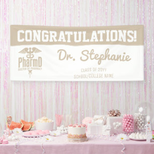 Banderoles Docteur PharmD sur mesure de la Fête de Graduation