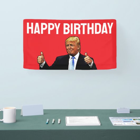 BANDEROLES DONALD TRUMP JEUX BANNIER DE FÊTE D'ANNIVERSAIRE (Salon professionnel)