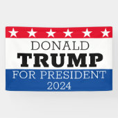 Banderoles Donald Trump pour le président 2024 (Horizontal)