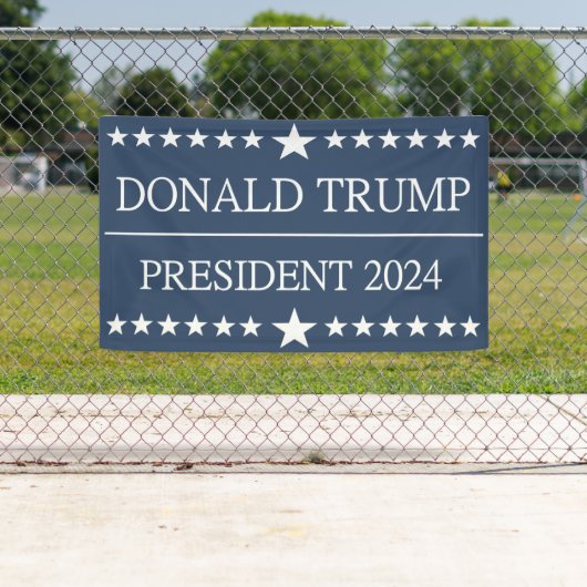 Banderoles Donald Trump Président 2024 Bold Blue (En situation)