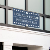Banderoles Donald Trump Président 2024 Bold Blue (Bâtiment extérieur)