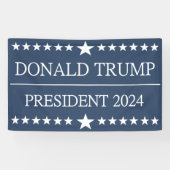 Banderoles Donald Trump Président 2024 Bold Blue (Horizontal)