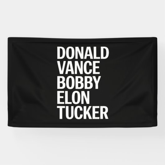 Banderoles Donald Vance Bobby Elon et Tucker (Horizontal)