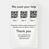 Banderoles Donation Collection conseil pot ajouter votre q r (Vertical)