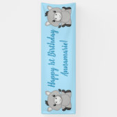 Banderoles Donkey Birthday Party Blue (Vertical)