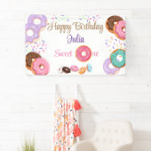 Banderoles Donut fille de 1er anniversaire (En situation)
