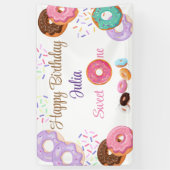 Banderoles Donut fille de 1er anniversaire (Vertical)