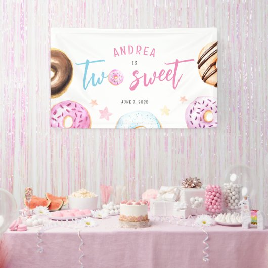 Banderoles Donut Two Sweet 2e anniversaire (Fête)