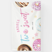 Banderoles Donut Two Sweet 2e anniversaire (Vertical)