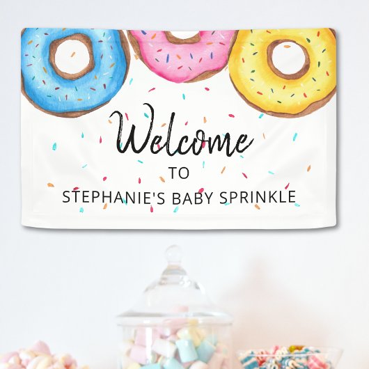 Banderoles Donuts Baby Sprinkl Bienvenue