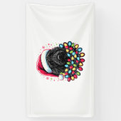 Banderoles Doodle noir Labradoodle Noël Arbre de Noël Lumière (Vertical)