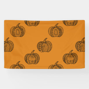 Banderoles Doodles d'Halloween boho mandala citrouilles Autom