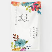 Banderoles Douaire de Florale Aquarelle Colorée (Vertical)