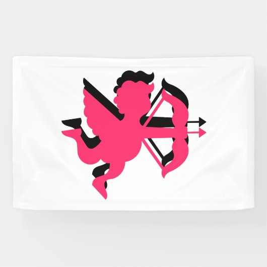 Banderoles Double Cupid Saint-Valentin 2.5x4 Vinyle (Horizontal)