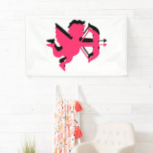 Banderoles Double Cupid Saint-Valentin 3x5 Vinyle (En situation)