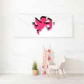 Banderoles Double Cupid Saint-Valentin 4x10 Vinyle (Insitu)