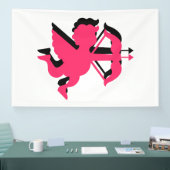 Banderoles Double Cupid Saint-Valentin 4x6 Vinyle (Salon professionnel)