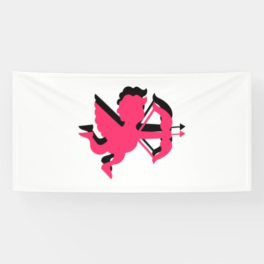 Banderoles Double Cupid Saint-Valentin 4x8 Vinyle (Horizontal)