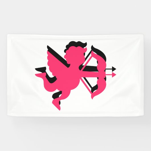 Banderoles Double Cupidon Saint Valentin 3x5 Vinyl (Horizontal)