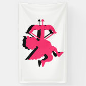 Banderoles Double Cupidon Saint Valentin 3x5 Vinyl (Vertical)