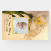 Banderoles Double Daffodiles Blanches Célébration de la vie f (Horizontal)