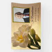 Banderoles Double Daffodiles Blanches Célébration de la vie f (Verticale)